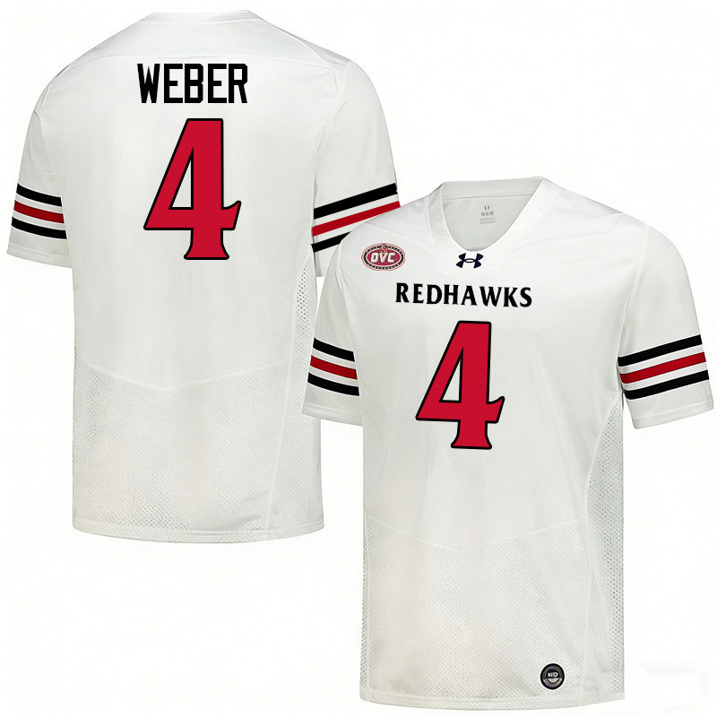 Southeast Missouri State Redhawks #4 Johnny Weber College Football Jerseys,Uniforms-White